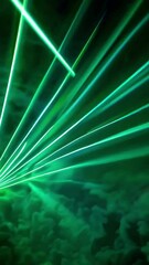 Poster - Vibrant laser light show with colorful beams and atmospheric fog effects