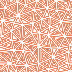 Poster - Abstract template background with multiple repeated inner triangles in a solid color style. Seamless pattern with an elegant vector design. Vibrant vector illustration.
