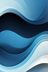 Wall Mural - Abstract Blue Wavy Gradient Design with Smooth Curves and Dynamic Motion