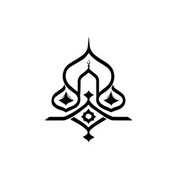 simple arabic themed ornament logo icon welcoming ramadhan