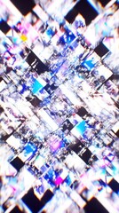 Poster - abstract colorful glitch art diagonal pattern