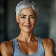 © Azka_ - Confident woman, short grey hair, indoor