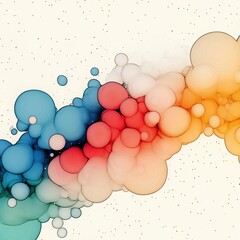 Leinwandbilder - Abstract Colorful Bubbles Flowing on White Background