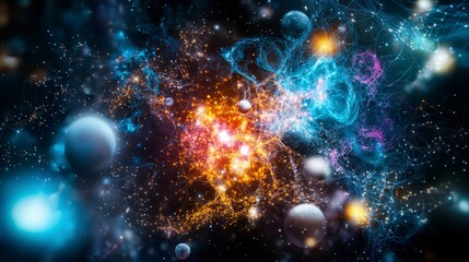 Leinwandbilder - Galactic consciousness map cosmic journey abstract art digital space vibrant universe colorful visualization