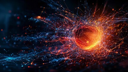 Aufkleber - Emotional energy in a cosmic environment a futuristic abstract landscape in vibrant hues