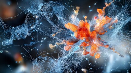 Leinwandbilder - Digital space abstract art holographic neural network visualization in a futuristic environment