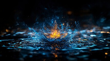 Poster - Mindfulness reflections exploring tranquil water and inner peace through abstract artistic perspectives