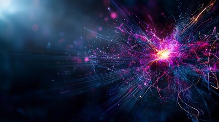 Poster - Visualizing human potential through abstract energy dynamics digital realm multimedia design cosmic environment