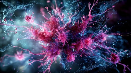 Leinwandbilder - Abstract ai consciousness in a futuristic digital art environment a dynamic close-up perspective