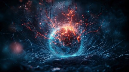 Aufkleber - Ethereal representation of planetary consciousness digital art abstract universe cosmic environment surreal viewpoint