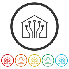Aufkleber - Smart house icon. Set icons in color circle buttons