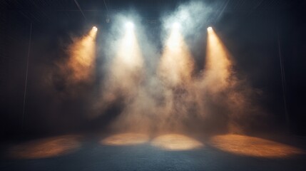 Poster - Dramatic performance lighting theater stage photography backlit atmosphere audience perspective captivating visuals