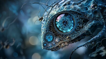 Poster - Artificial intelligence consciousness a unique vision of nature in a futuristic environment