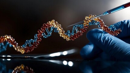 Leinwandbilder - Dna manipulation artistry and science laboratory photo creative close-up exploring bioengineering frontiers