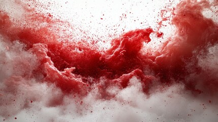 Leinwandbilder - Abstract Red and White Explosion with Dynamic Particle Effect
