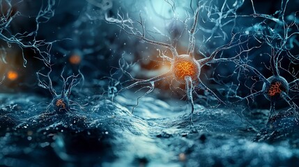 Poster - Mapping collective human potential through interconnected neurons science lab digital visualization abstract informative