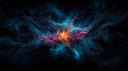 Aufkleber - Exploring cosmic consciousness galactic neural networks space digital art abstract wide-angle imagination