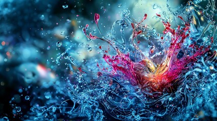 Poster - Dynamic water splash artistry underwater studio photography aquatic environment close-up creative expression