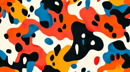 Poster - Create a bold seamless pattern with large irregular shapes art studio digital design modern environment top-down view graphic design