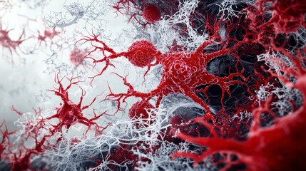 Fototapete - Synthetic biology innovation in cellular art science laboratory visual art abstract close-up cellular creativity