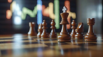 Poster - Strategic moves on the chessboard stock market dynamics financial world infographic digital space analytical perspective trading insights