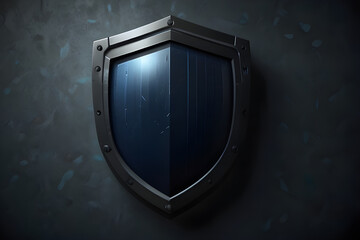 a dark blue shield icon representing security or protection on a sleek, minimalistic background—idea