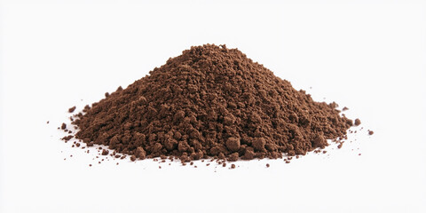 Aufkleber - Small pile of earth on a clean white background. Generative AI