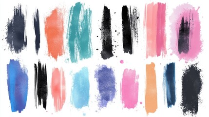 Poster - Creating texture with rough uneven paintbrush strokes art studio artwork collection creative environment artist's perspective abstract expression
