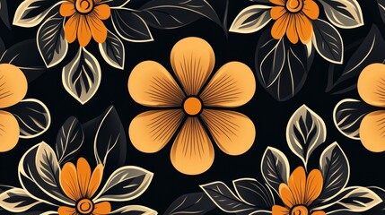 Poster - Creating geometric patterns featuring stylized flowers art studio digital artwork creative space aesthetic view floral design