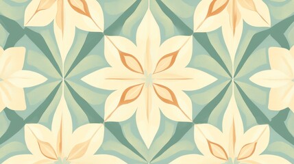 Poster - Creating a geometric pattern art studio digital artwork creative space top view stylized floral design