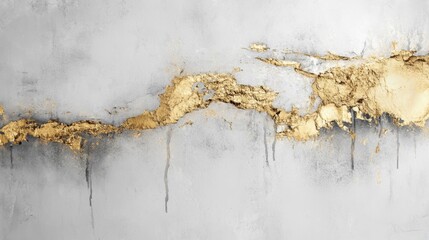 Poster - Creating minimalist art with shimmering gold leaf in a tranquil studio setting