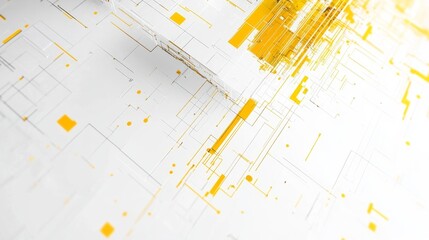 Poster - Minimalist yellow geometric design modern gallery digital artwork clean space eye level simplicity and creativity
