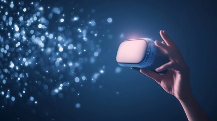Poster - A vibrant virtual reality interface featuring a glowing futuristic design.