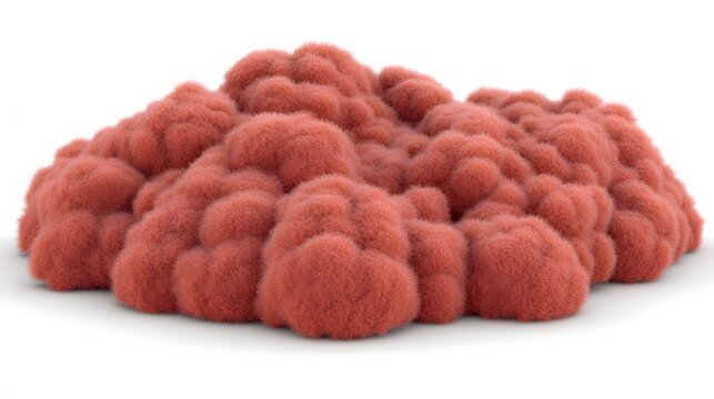 Textured Pink Coral Like Formation Against White Background Detailed Organic Structure