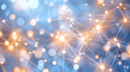 Aufkleber - Abstract background showing a network of interconnected points, symbolizing data flow, communication, or artificial intelligence