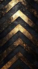 Poster - Gilded Chevron Texture, Abstract Pattern with Metallic Accents