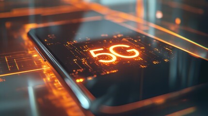 Poster - Fifth Generation Technology Displayed on Mobile Device Screen Interface
