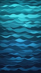 Poster - Fluidity in gradient teal, an abstract sea of tranquil wave patterns