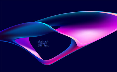 Wall Mural - colorful 3d liquid circle. abstract geometric shapes on dark background. vector design elements.