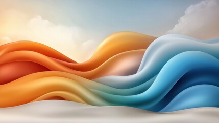 Poster - Retro 70s Gradient Wave Abstract Art