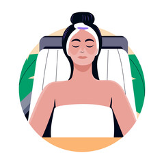 Wall Mural - A flat illustration of a girl doing spa