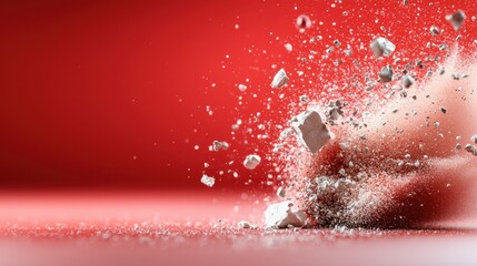 Poster - Stunning Red Abstract Background with Realistic Elements
