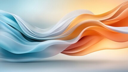 Poster - Abstract Futuristic Wave Patterns in Soft Colors