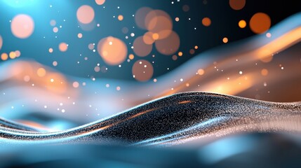 Poster - Abstract 3D Waves with Glowing Particles