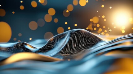 Poster - Ultra-Realistic 3D Geometric Wave Formation Scene