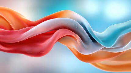 Poster - Futuristic 3D Abstract Wave Motion Design