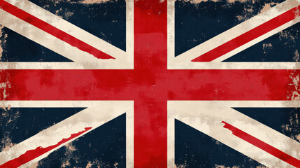 Wall Mural - grungy uk flag with distressed texture and vintage appearance, showcasing its iconic design