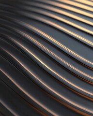 Poster - Soundwave pattern etched onto a dark metallic surface, exuding a bold futuristic vibe with luminous lines that captivate the eye.
