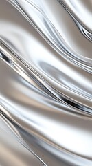 Poster - The liquid metal surface reflects smooth flowing waves, adding a touch of sci-fi surrealism with intricate details.