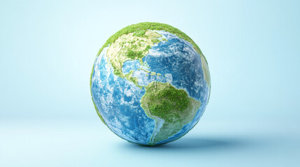 Poster - Earth globe covered by grass promoting environmental conservation and a sustainable future for our planet